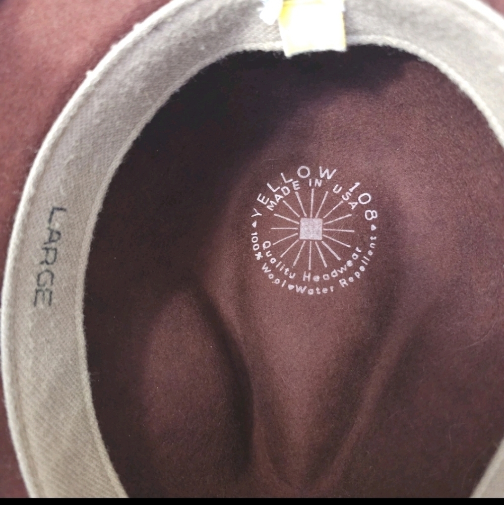 NEW Yellow 108 Eastwood Fedora Hat Men's Large Brown 100% Wool Felt Made in USA - Picture 8 of 14